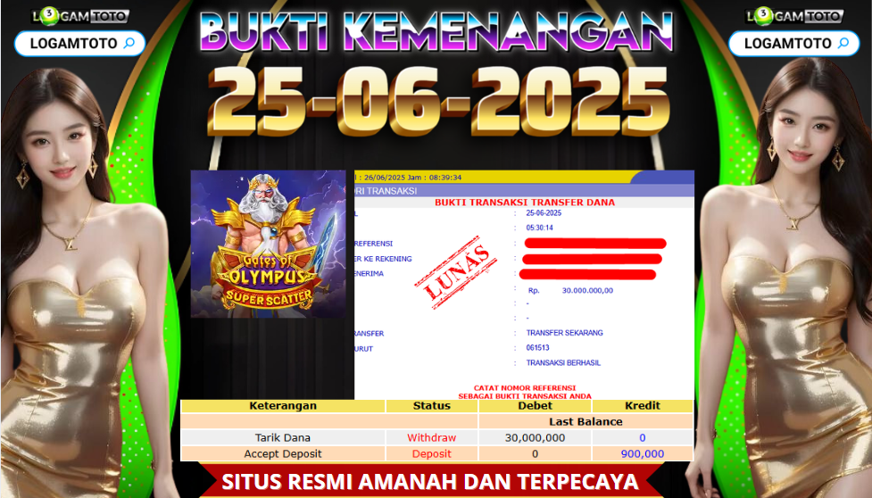 SELAMAT KEPADA MEMBER SETIA LOGAMTOTO BERHASIL JACKPOT DI PERMAINAN SLOT GATE OF OLYMPUS SUPER SCATTER